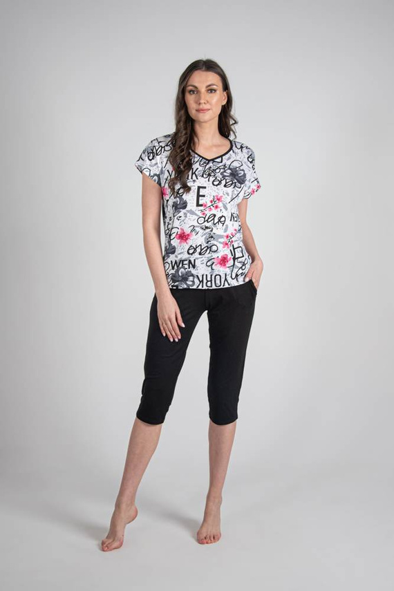 676 Pijama de damă cu talpă Forex - alb