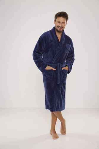 811 De Lafense halat de baie de pluș pentru bărbați - denim