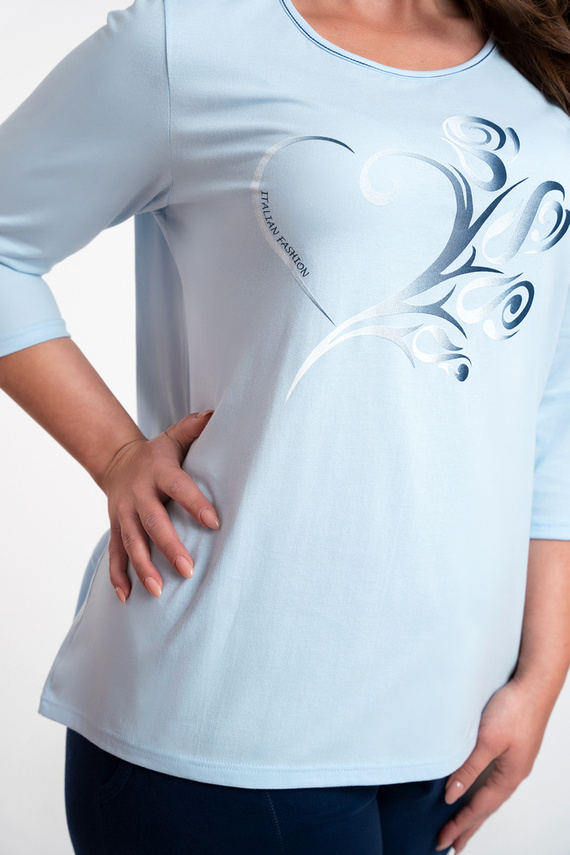 Arietta Pijama de damă cu mâneci 3/4 și pantaloni 3/4 Italian Fashion - albastru