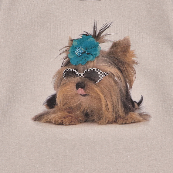 Bluză cu mânecă lungă KAR-3004 Lagarto Verde pentru fete, bej – elegantă, bumbac, producție poloneză