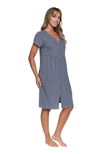 Cămașă de sarcină Doctor Nap 7547 100% bumbac pentru alăptare damă-dark grey