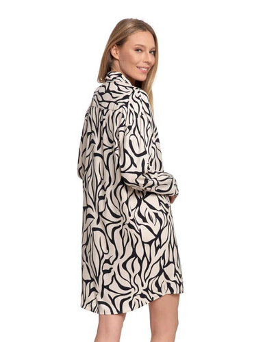 Cămașă de noapte Moraj crem PDK4800-003 – viscoză, mâneci lungi, închidere cu nasturi