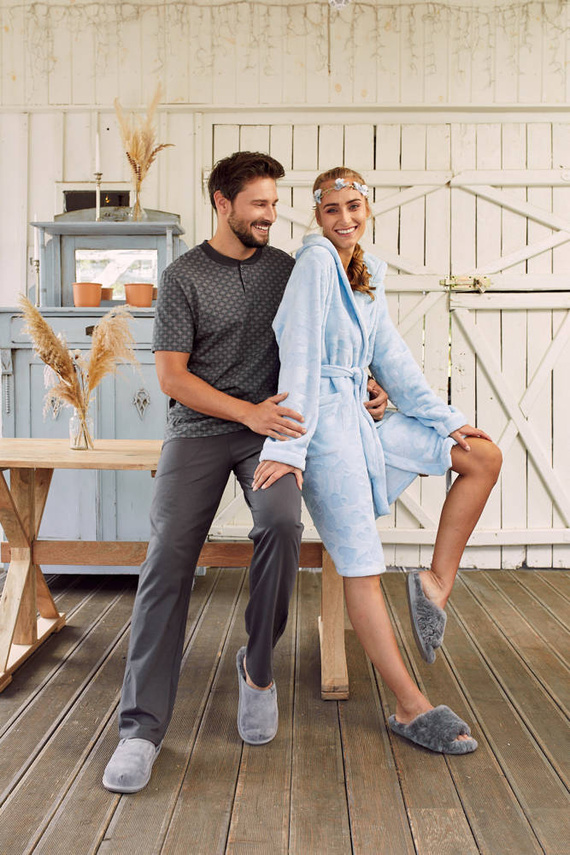 Halat de baie de damă Misti Italian Fashion - albastru