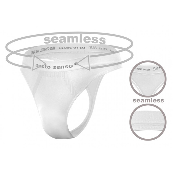 CL13 Tanga fără cusături pentru bărbați Sesto Senso alb