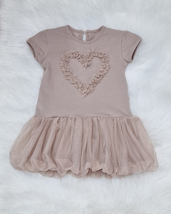 Rochie cu maneca scurta Mia Bambarillo, bej