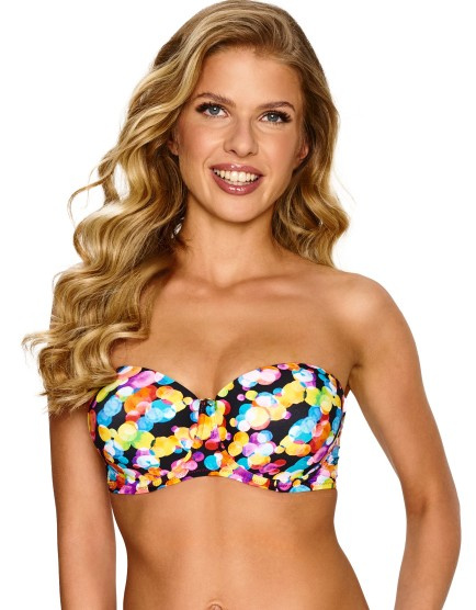 Elisa Bardotka Lupoline sutien de baie bandeau colorat cu bretele detașabile