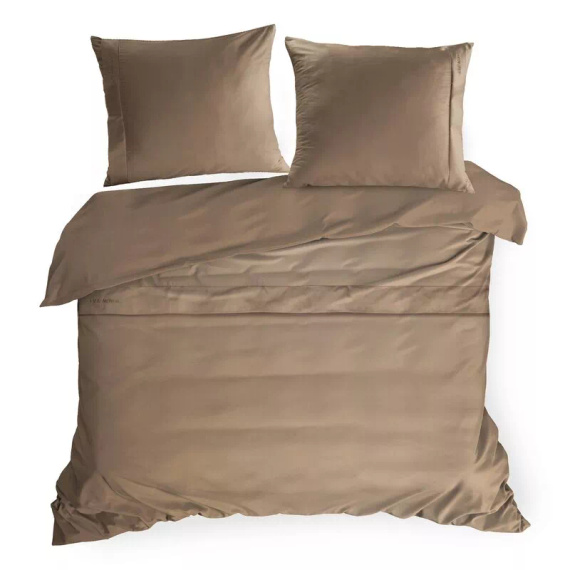 1E Lenjerie de pat Elegant Satin Eva Minge Euro perdele maro deschis | Macosatin 100% bumbac