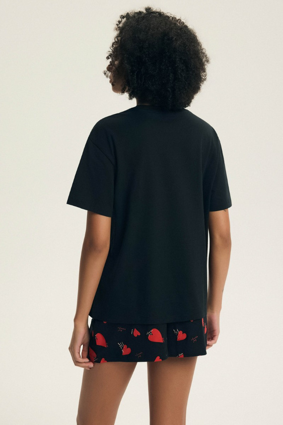 Pijama damă Elain 44497 Henderson – 100% bumbac, șorturi, inimioare