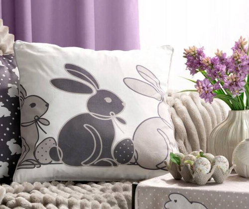 Fata de perna Spring 4 Paste din catifea cu imprimeu euro, perdele bej