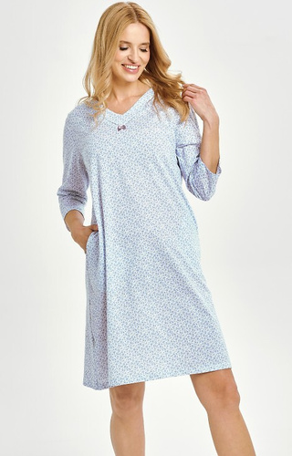 3449 Cămașă de damă Debora Taro – 100% bumbac, mânecă lungă, buzunare, decolteu în V