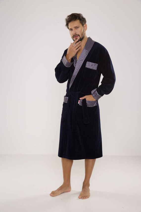 773 Bonjour halat de baie forex pentru bărbați - albastru marin