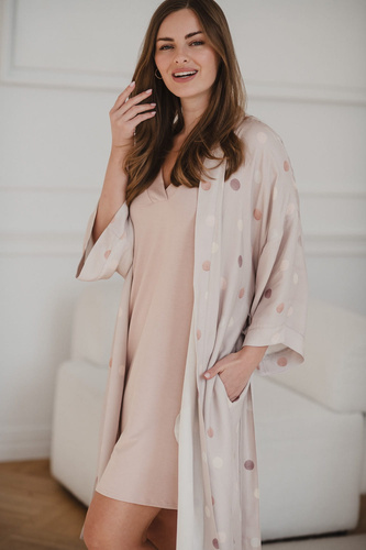 Halat de baie din bambus de maternitate Milk&Love cu buline