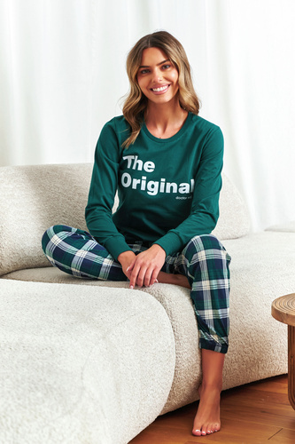 7340 Doctor Nap – Pijamale de damă „The Original” | 100% bumbac, producție poloneză - smarald