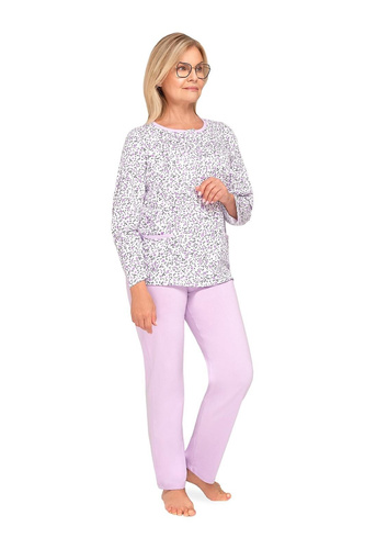 Pijamale Kasia III 267 Martel violet – pijamale de damă din bumbac, prinse cu nasturi