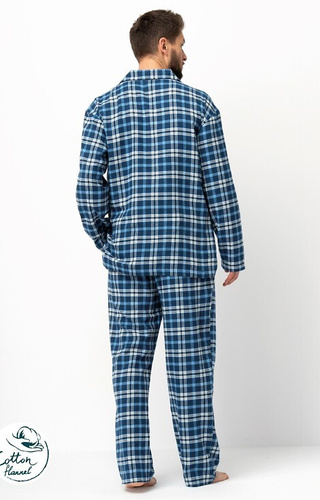 Set pijamale bărbătesc Key Jeans MNS 492 – Flanel în carouri, bumbac