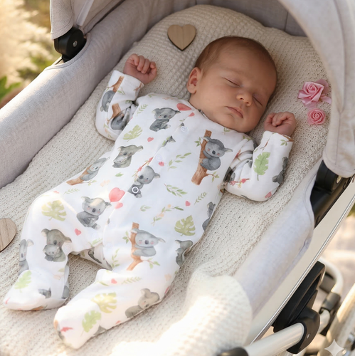 Salopetă Nini 100% Sweet Koala bumbac organic pentru nou-născut