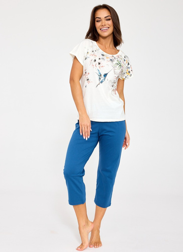 Cornette Floris 369/345 ecru – pijama damă 100% bumbac 7/8