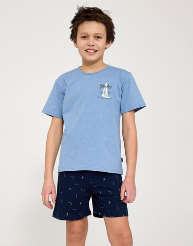 Pijama băieți Cornette Young Boy 790/127 Pacific din bumbac albastră