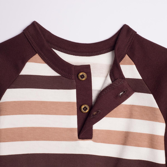 227139 Nicol BENEK Bluză băieți raglan henley cu dungi mânecă lungă