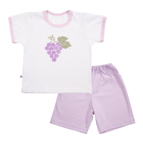 Pijamale pentru copii Sweet and Sleepy Eevi, cu mâneci scurte și pantaloni scurți, bumbac-violet