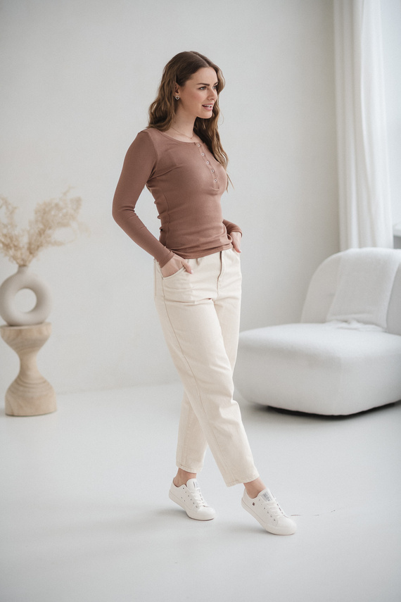 Bluză graviditate și alăptare Tummy Milk&Love vâscoză toffee