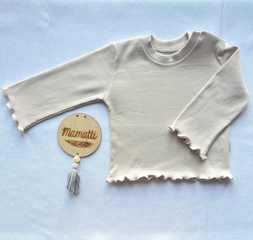 BI012 Bluza fetita cu maneca lunga Mamatti - bej deschis