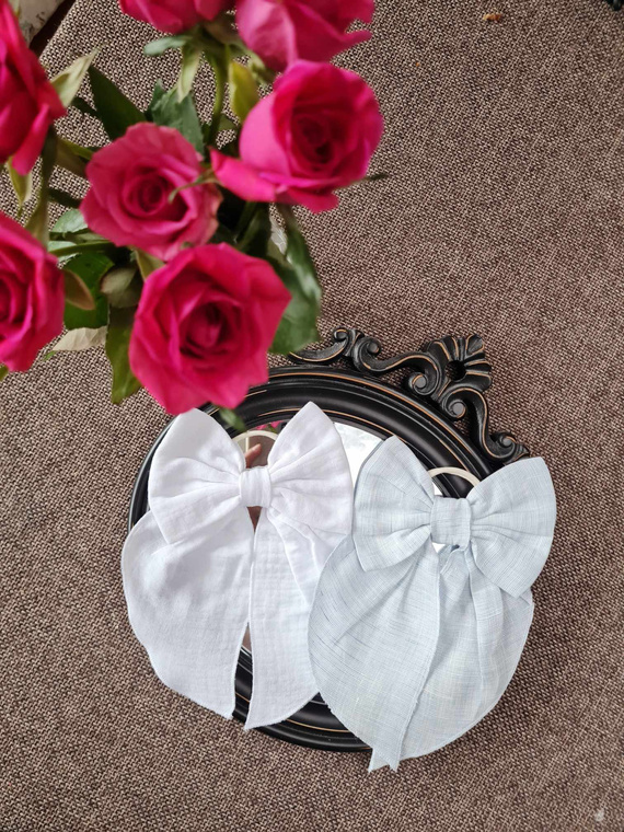 KGB16 Arc de păr de muselină cu bandă elastică Marija - alb