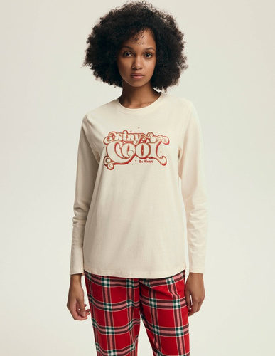 43718 Dotie Henderson Set pijama de Crăciun pentru femei, roșu - Mânecă lungă și pantaloni