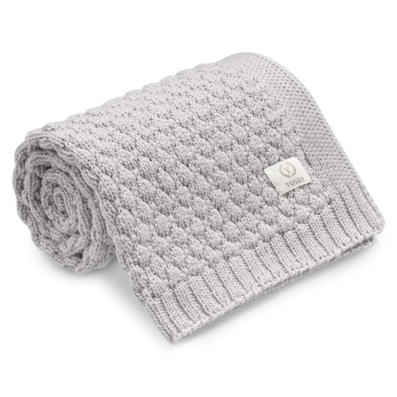 Pătură Bubbles Yosoy din lână merinos, crem melanj – naturală, hipoalergenică, față-verso