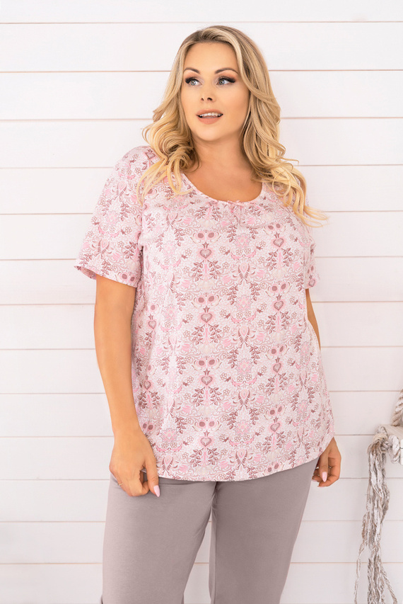 Kalmia Pijamale pentru femei cu mânecă scurtă, pantaloni 3/4 Italian Fashion-print 