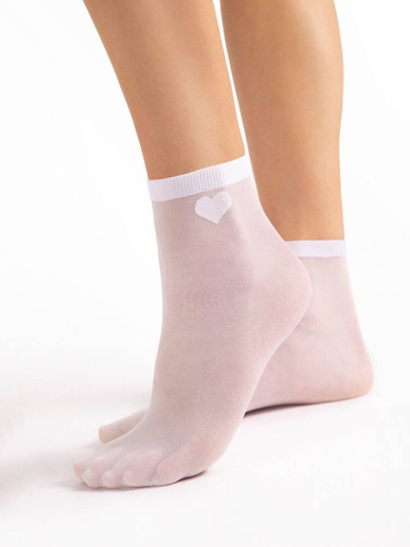 G 1191 Cupido Socks 20den Fiore alb