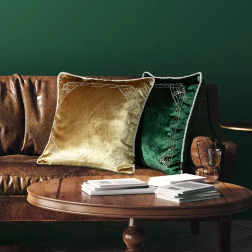 Fata de perna Royal 9 din catifea cu cristale Eurofirana verde