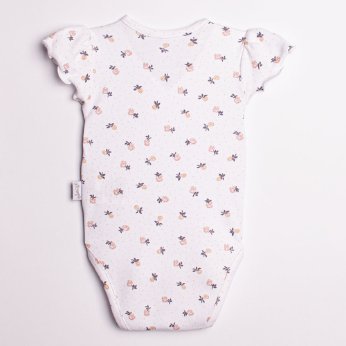 Body din bumbac pentru fetiță cu mânecă scurtă și model floral – Nicol, 220094
