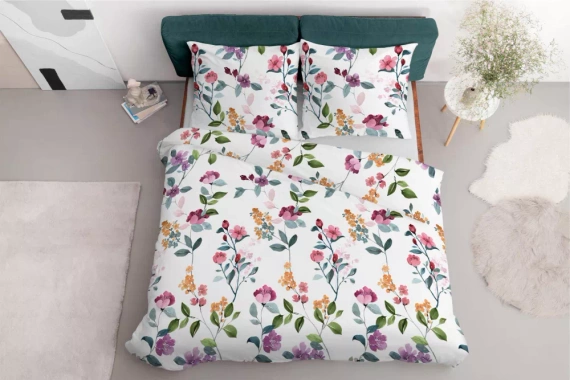 5033 A Lenjerie de pat din microfibră botanică Detexpol, violet