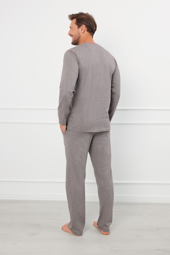 Ludwik Pijama cu mânecă lungă pentru bărbați, pantaloni lungi Modă italiană - ¶r. melange