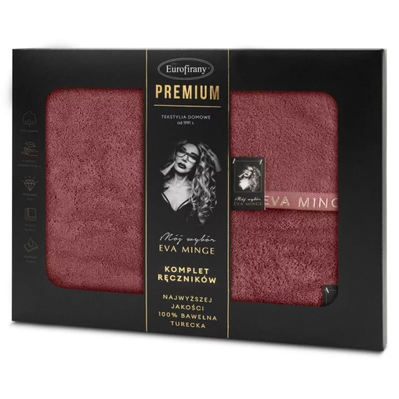 Venus 3 Set prosoape premium Eva Minge Eurofirany - roșu cărămiziu