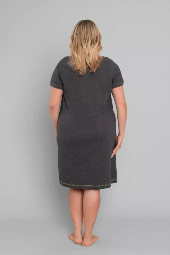 Cămașă de noapte Volta cu mânecă scurtă Italian Fashion - melange închis/verde