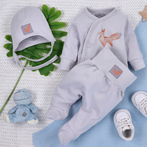 ABN-5382 Body Fun Origami Envelope din bumbac organic Nini gri