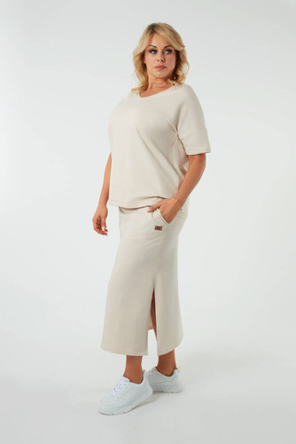 Fustă maxi pentru femei Stella Italian Fashion - bej