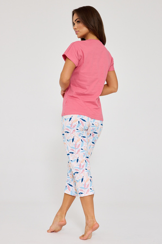Set pijamale pentru femei Louisa 2 Cornette 372/472 – bumbac, mâneci scurte și pantaloni 3/4