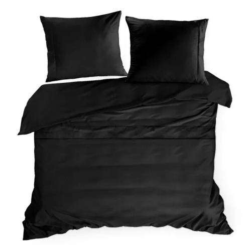 1B Elegant Lenjerie de pat din satin Eva Minge Europerdele negru | Macosatin 100% bumbac