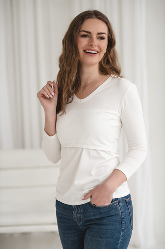 Milk&Love Milk Shirt bluză gravide și alăptare 7/8 white