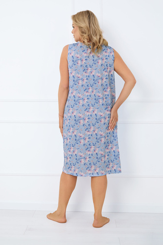 Cămașă de noapte Facelia descheiată, cu curea largă Modă italiană - print