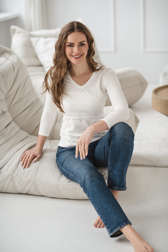 Milk&Love Milk Shirt bluză gravide și alăptare 7/8 white