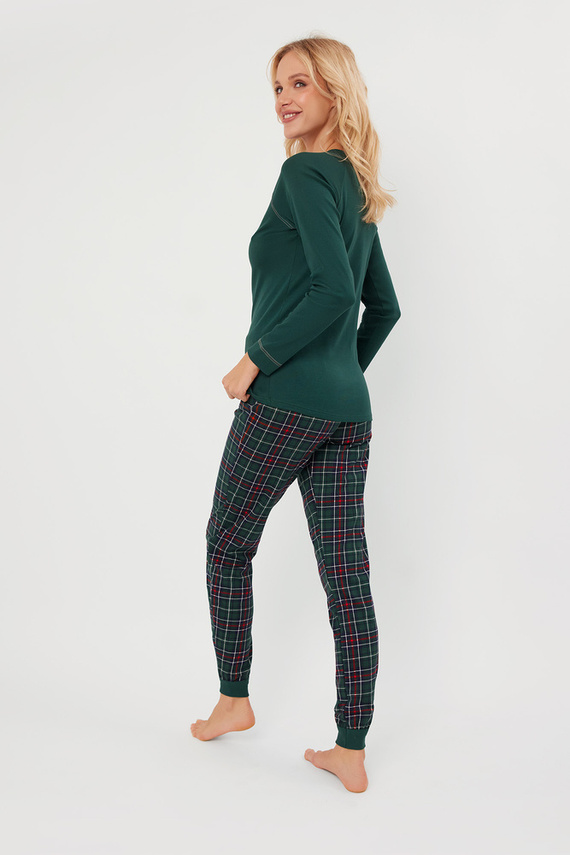 Foggia Pijama de damă cu mânecă lungă, pantaloni lungi Italian Fashion - verde/print 