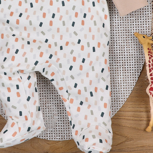 ABN-5327/KRE Salopetă plic din bumbac organic Nini crem