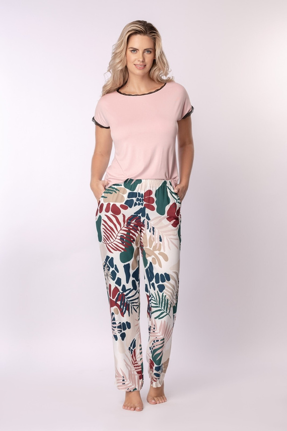 Pantaloni de pijama Margot Mefemi, culoarea laptelui – elegant, confortabil,