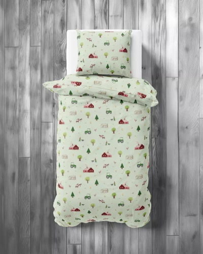 5441 A Farma Lenjerie de pat bumbac copii Detexpol menta