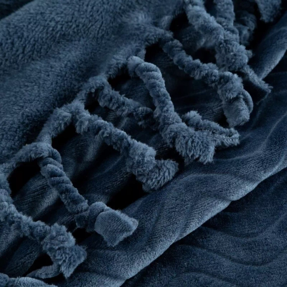 Emma Cuvertură de pat cu franjuri Eurodraperii, bleumarin