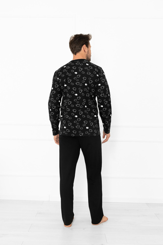 Pijama pentru bărbați Wito - mânecă lungă și pantaloni lungi, bumbac MEGA SOFT Modă italiană  